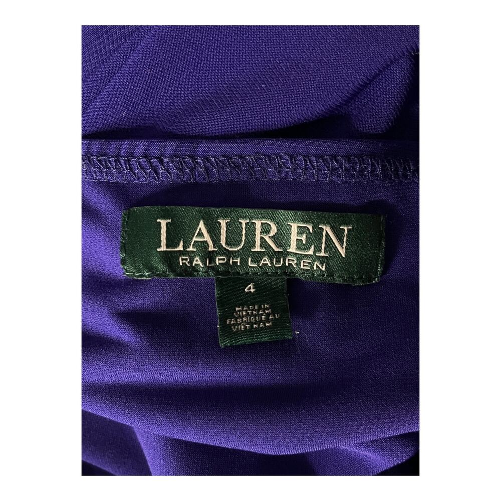 Lauren Ralph Lauren dress ruffled sheer split sleeve georgette size 4 - Picture 4 of 5